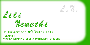 lili nemethi business card